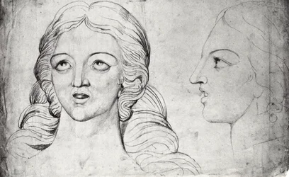 William Blake, Visionair hoofd van Corinna de Thebaan ca. 1820